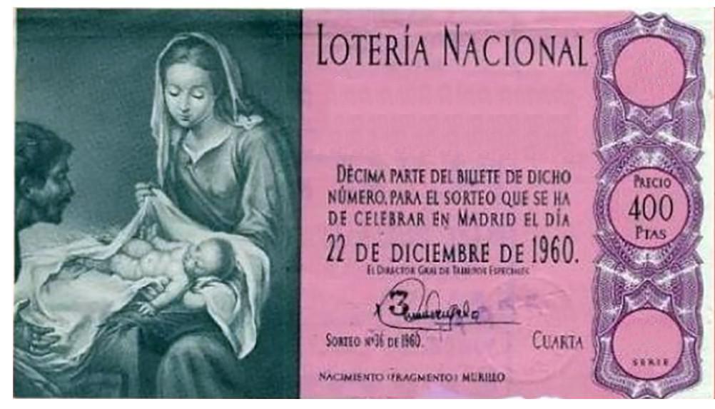 Décimo de Lotería de Navidad 1960