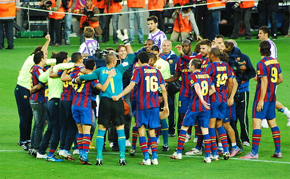 Los jugadores del FC Barcelona celebran la obtención del titulo liguero de la temporada 2009-2010 | Foto: Oemar