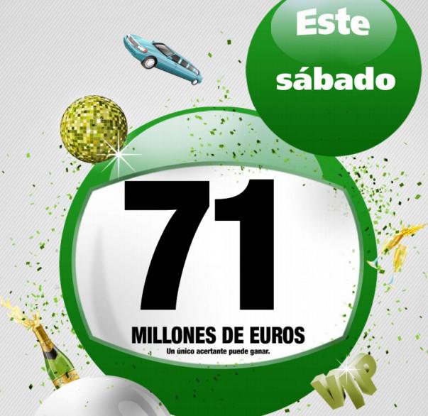 El bote aumenta hasta los 71 millones de euros | Foto: cartel de LAE