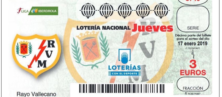 El Rayo Vallecano femenino, protagonista en la Lotería Nacional
