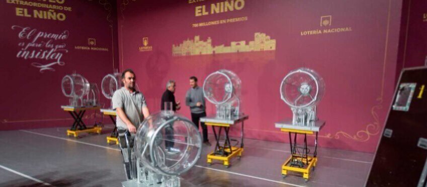 Los bombos para el sorteo de El Niño ya están preparados. Foto RTVE.