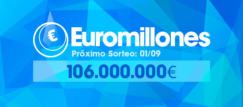 El viernes 1º de septiembre el sorteo de Euromillones tendrá un bote de 106 millones de euros