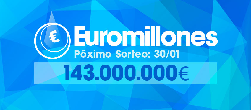El sorteo del martes 30 de enero de Euromillones sortea un bote de 143 millones de euros