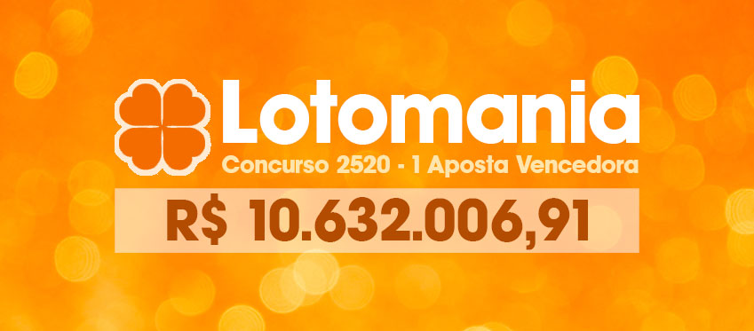 O sortudo vencedor da Lotomania ganhou um prêmio total de R$ 10.632.006,91