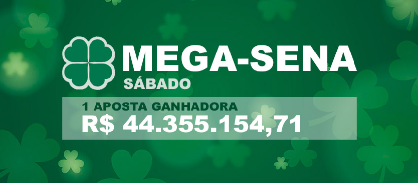 1 única aposta vencedora ganha o jackpot acumulado de R$ 44.355.154,71