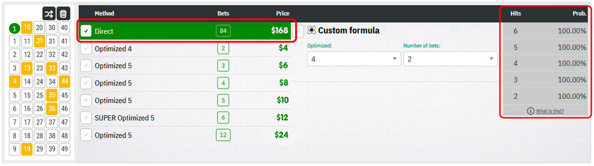 Normal multiple bet example 1